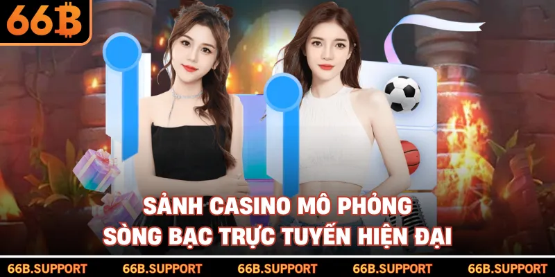 Sảnh casino mô phỏng sòng bạc trực tuyến hiện đại